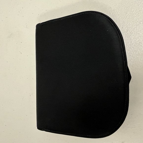 Anne Klein Calderon black satin clutch bag strap crystal deco vintage new - Picture 4 of 5